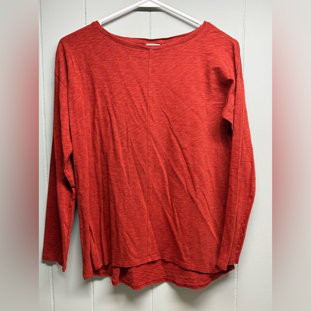 St. Tropez Vibrant Dark Orange Long Sleeve Top